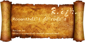 Rosenthál Árpád névjegykártya